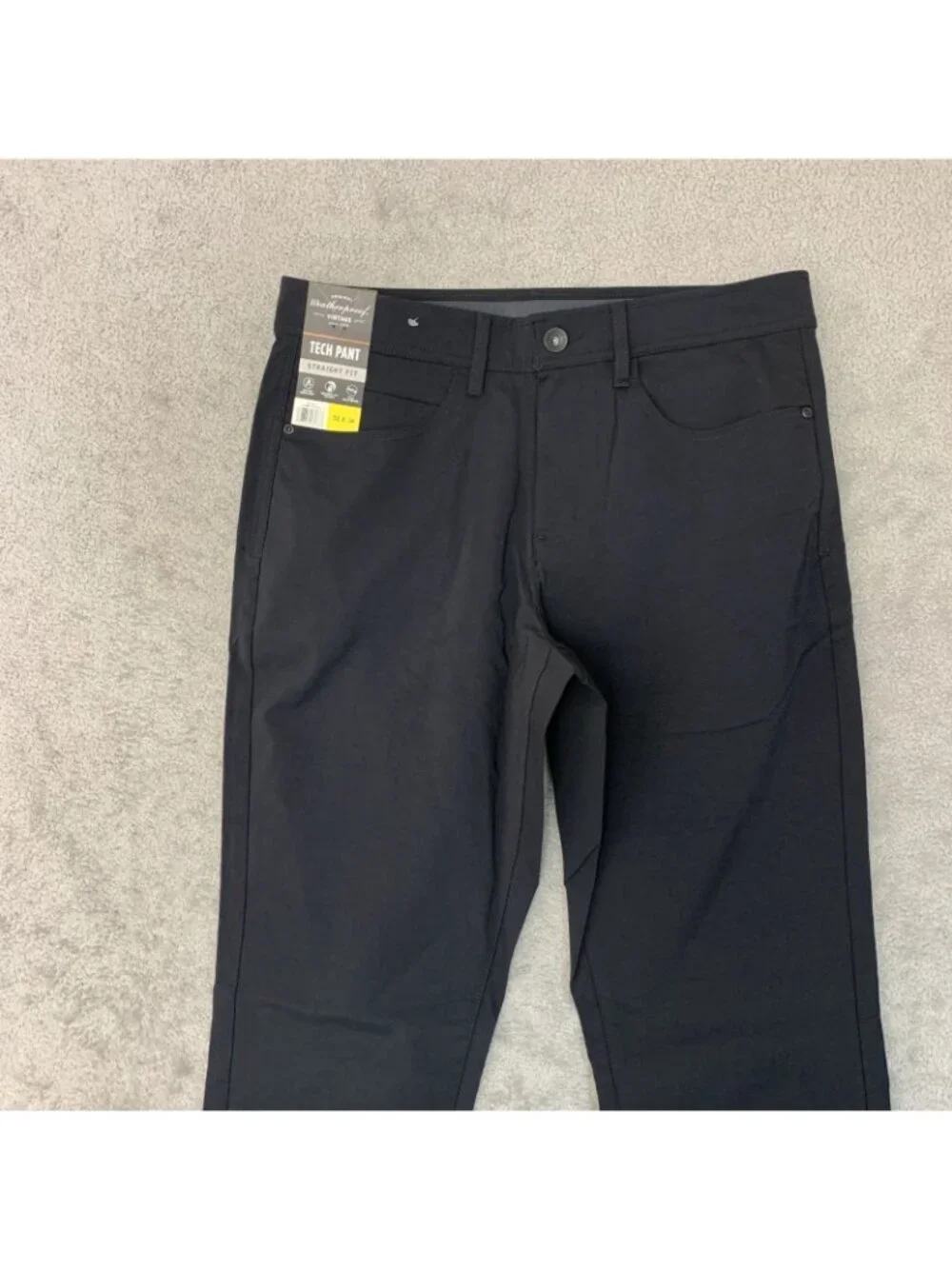 NWT Weatherproof Vintage Men's 32x34 Black Straight Fit Tech Pants Stretched
